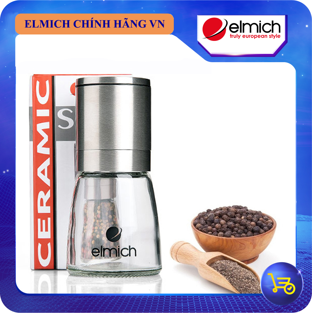 Lọ xay tiêu elmich el7155, cối xay tiêu thủy tinh elmich - hàng chính hãng