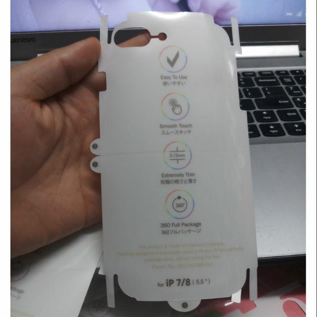 Miếng dán bảo vệ mặt lưng Film PPF cho iphone 7Plus/8Plus