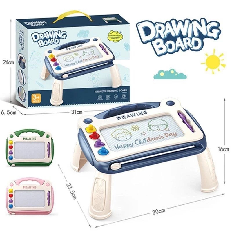 Bảng Tự Xóa Thông Minh Cao Cấp Có Chân Bàn Memocshop Bảng Tập Vẽ Từ Tính Nhiều Màu Cho Bé