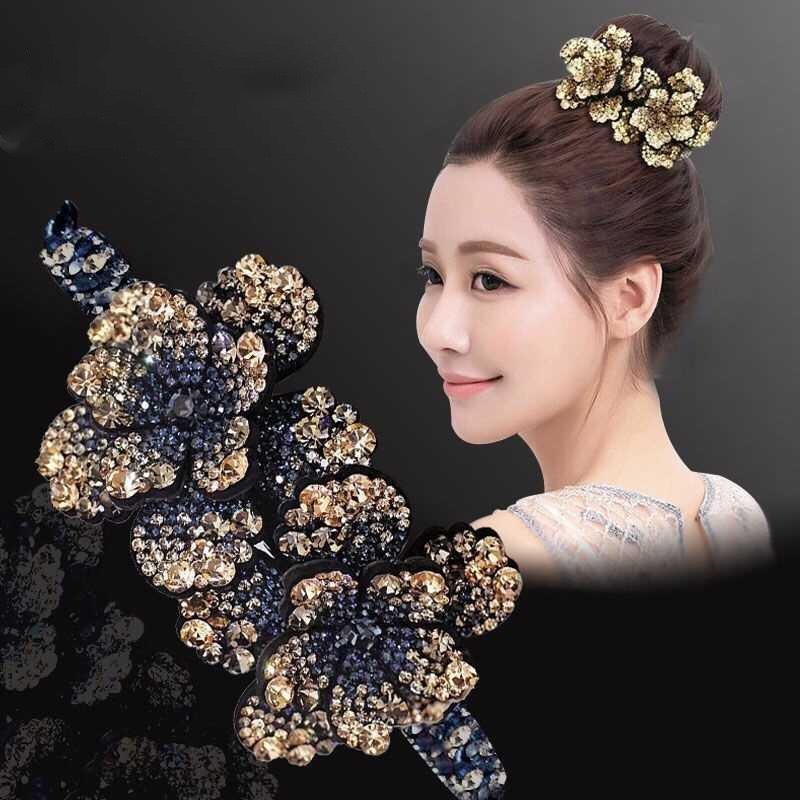 CUỘN BÚI TÓC HOA MAI 10 CÁNH, ĐÍNH ĐÁ CAO CẤP HÀN QUỐC - K14 HENGGIN