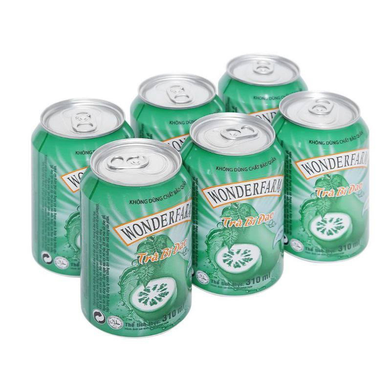 Lốc 6 chai/ lon trà bí đao wonderfarm