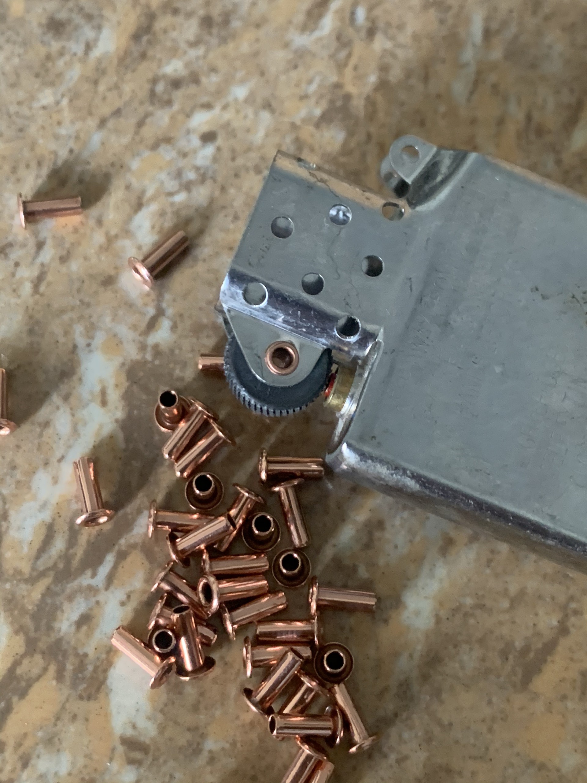 Bộ 10 chốt tán bánh xe xỏ chỉ copper Zippo - Phụ kiện Zippo Mỹ