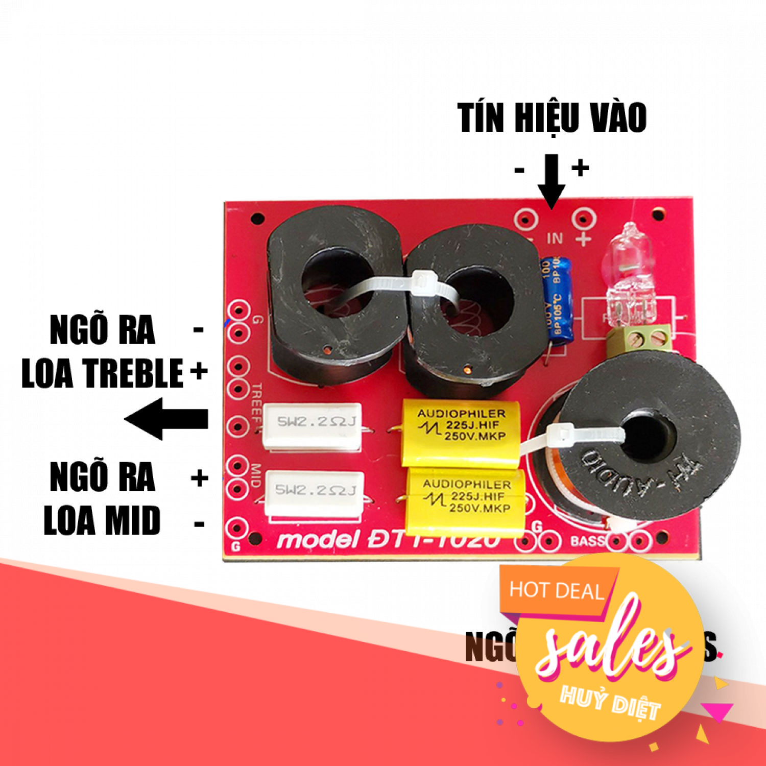 Combo 02 Mạch phân tần 3 đường tiếng, bộ lọc dây đồng và bảo vệ loa, Nâng tiếng cho loa thùng cực hay.