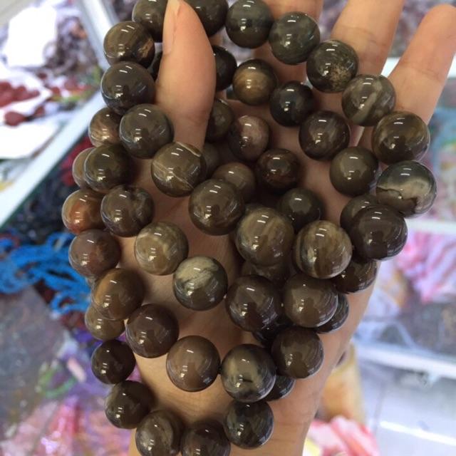 [FreeshipMAX] Vòng tay gỗ hoá thạch rất đẹp giá sỉ bán lẻ tự nhiên- chuẩn  A 12mm