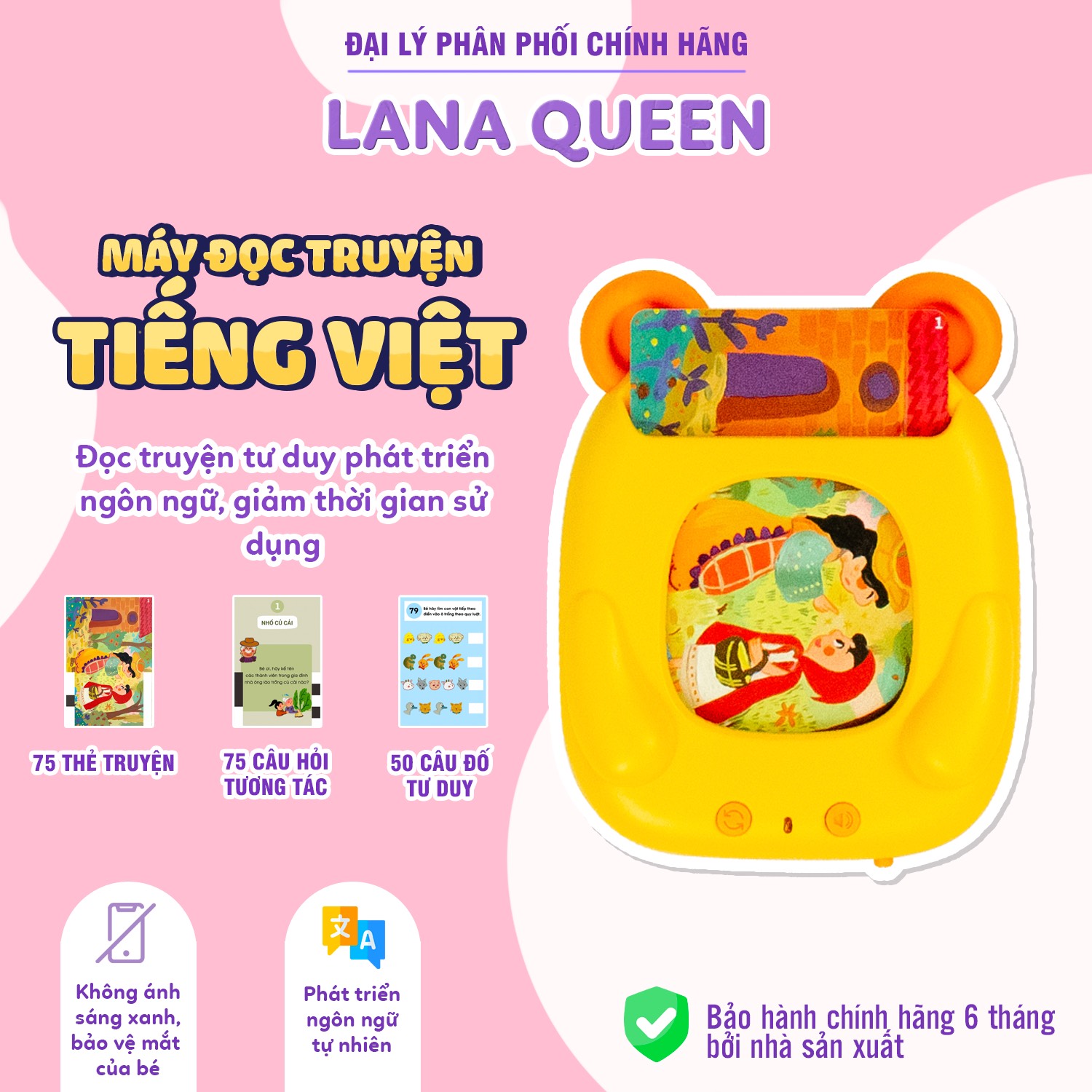 Máy đọc truyện Flashcard đọc truyện tranh tư duy Kennen - LANA QUEEN