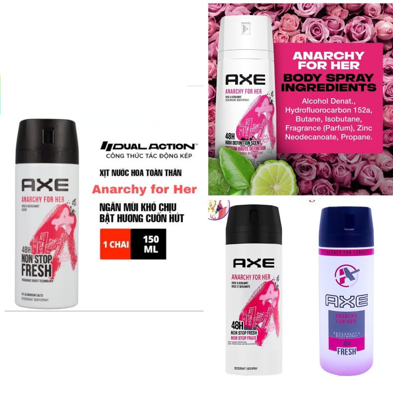 Xịt khử mùi Axe Anarchy for her 150ml