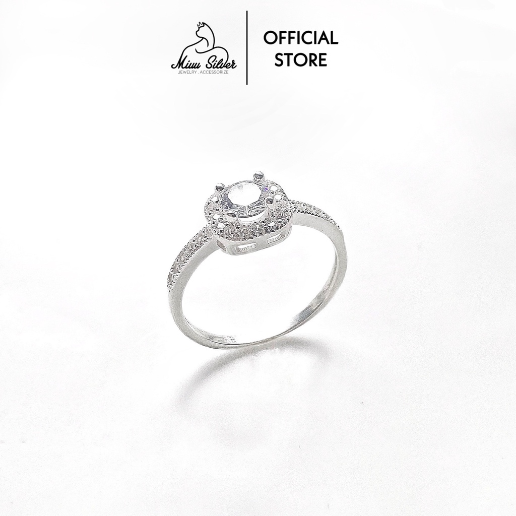 Nhẫn bạc nữ Miuu Silver đính đá vuông sang trọng Pholip Ring