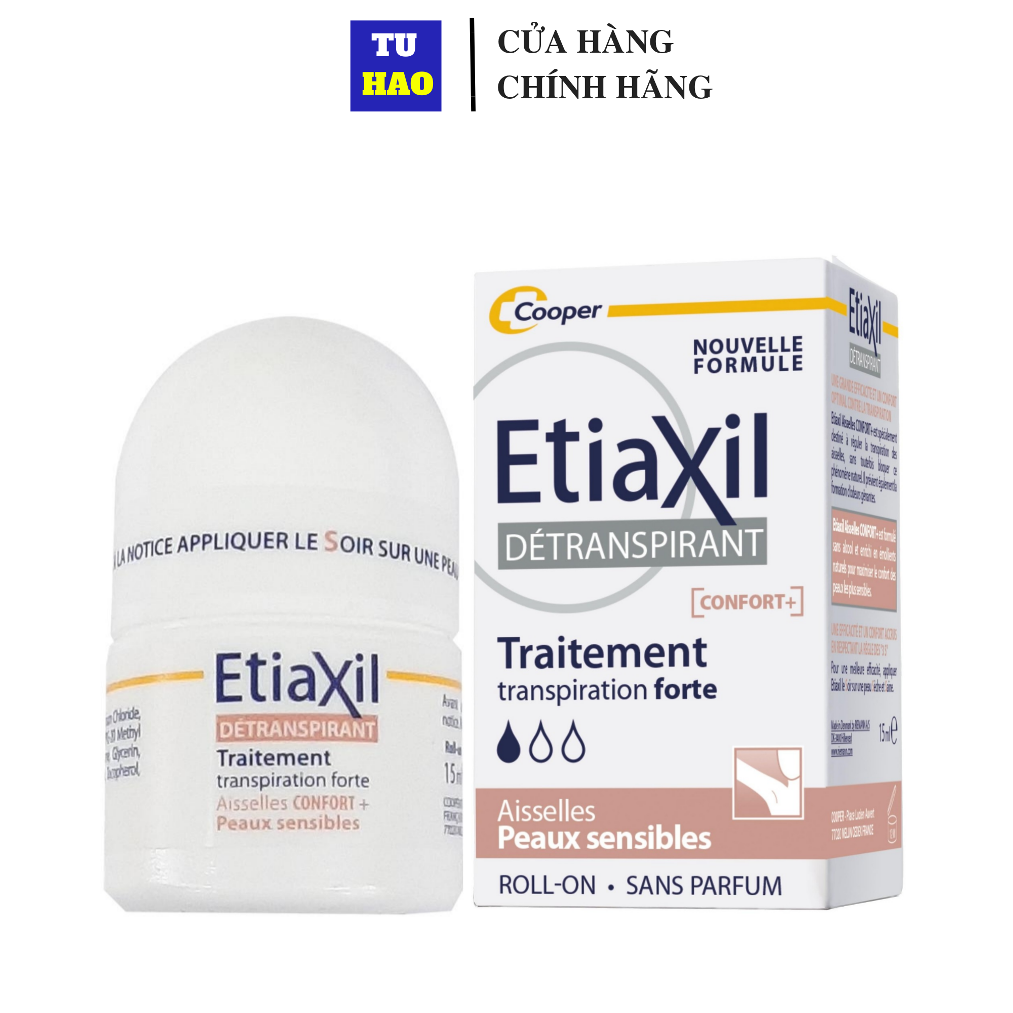 Lăn Khử Mùi Giảm Mồ Hôi Etiaxil Dành Cho Da SIêu Nhạy Cảm 15ml Màu Nâu