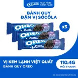 Combo 3 Bánh Quy Oreo Với Kem Vị Dâu/Vani/ Việt Quất 110.4g