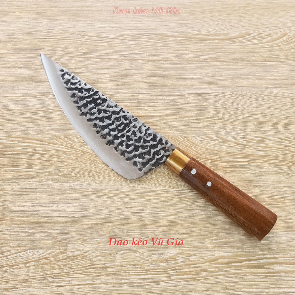 Dao bầu lọc thịt nhà bếp thép nhíp vân 2 mặt rèn thủ công sắc bén