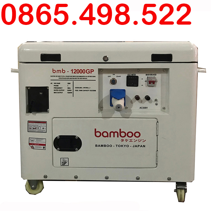 Máy phát điện chạy xăng 10kw bamboo 12000gp chống ồn