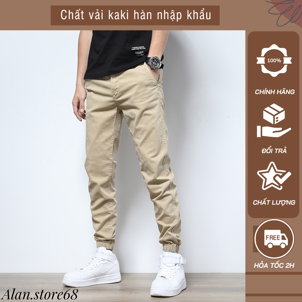 Quần jogger kaki nam cao cấp, quần jogger nam vải kaki nhập khẩu