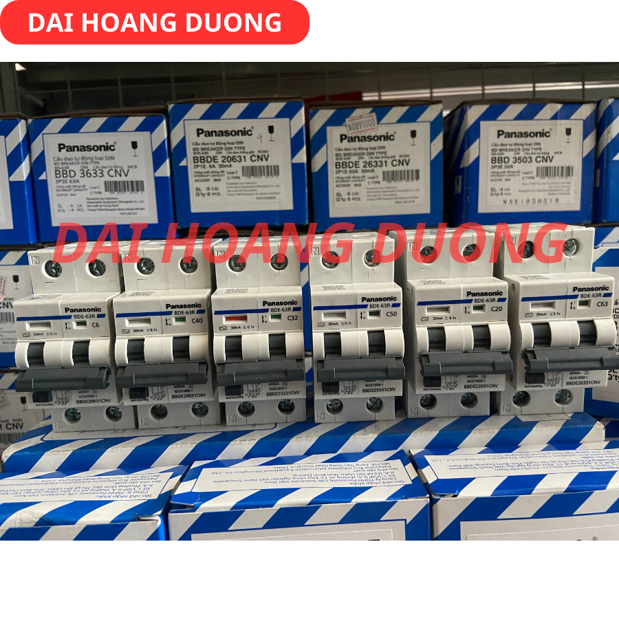  CB chống giật Panasonic chính hãng  BH 12 tháng  DIN RCBO chống giật và quá tải,6A,16A 20A,25A,32A,40A,50A,63A 