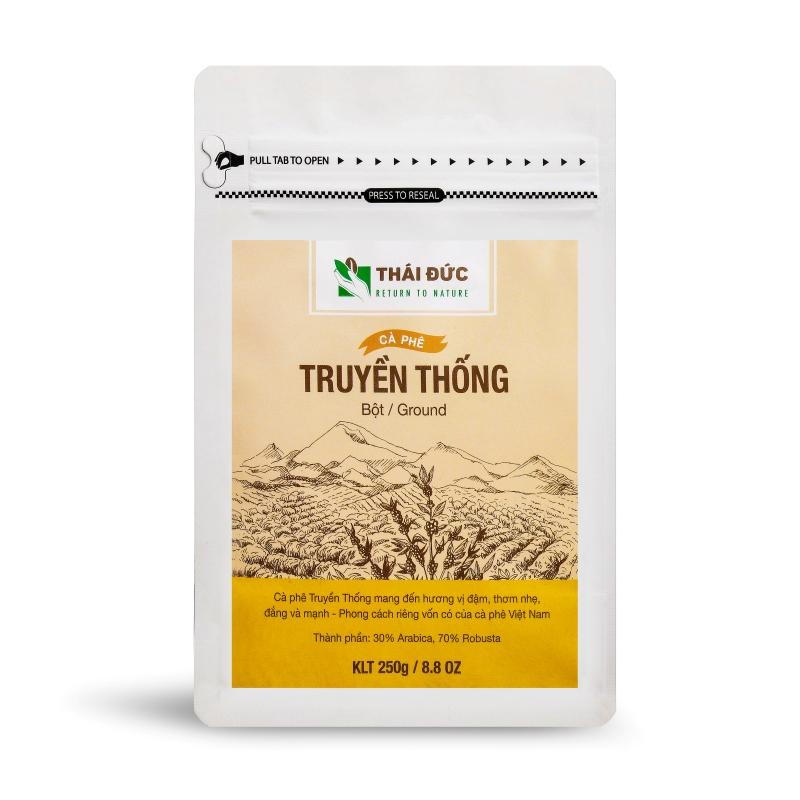 Thái đức coffee - cafe truyền thống rang xay 250g - cà phê sạch nguyên chất 100%