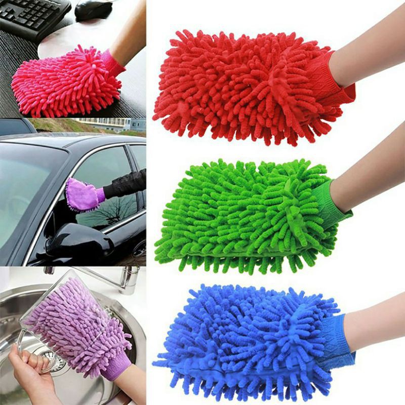 Bao găng tay rửa xe sợi microfiber chuyên dùng lau rửa xe hơi,xe máy ô tô