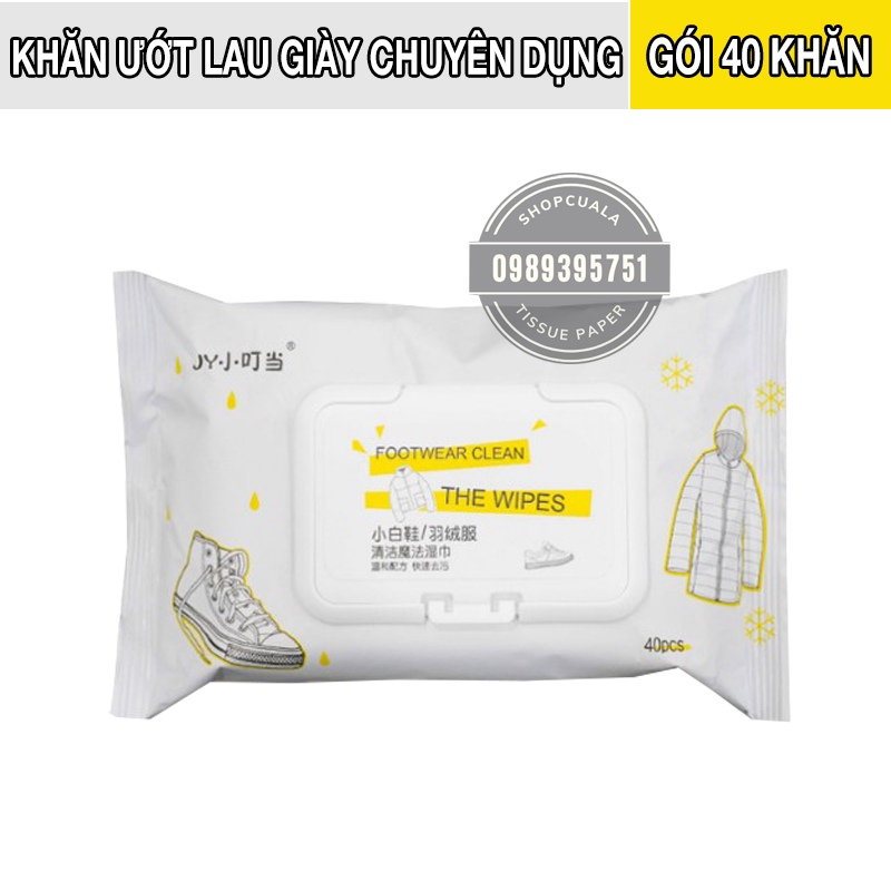 Khăn ướt lau giày chuyên dụng nội địa Trung - gói 40 khăn