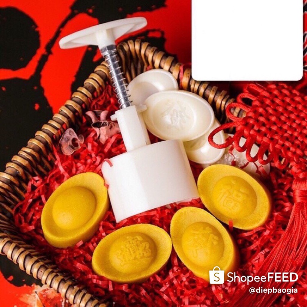 Khuôn trung thu thỏi vàng 4 mặt - 50g