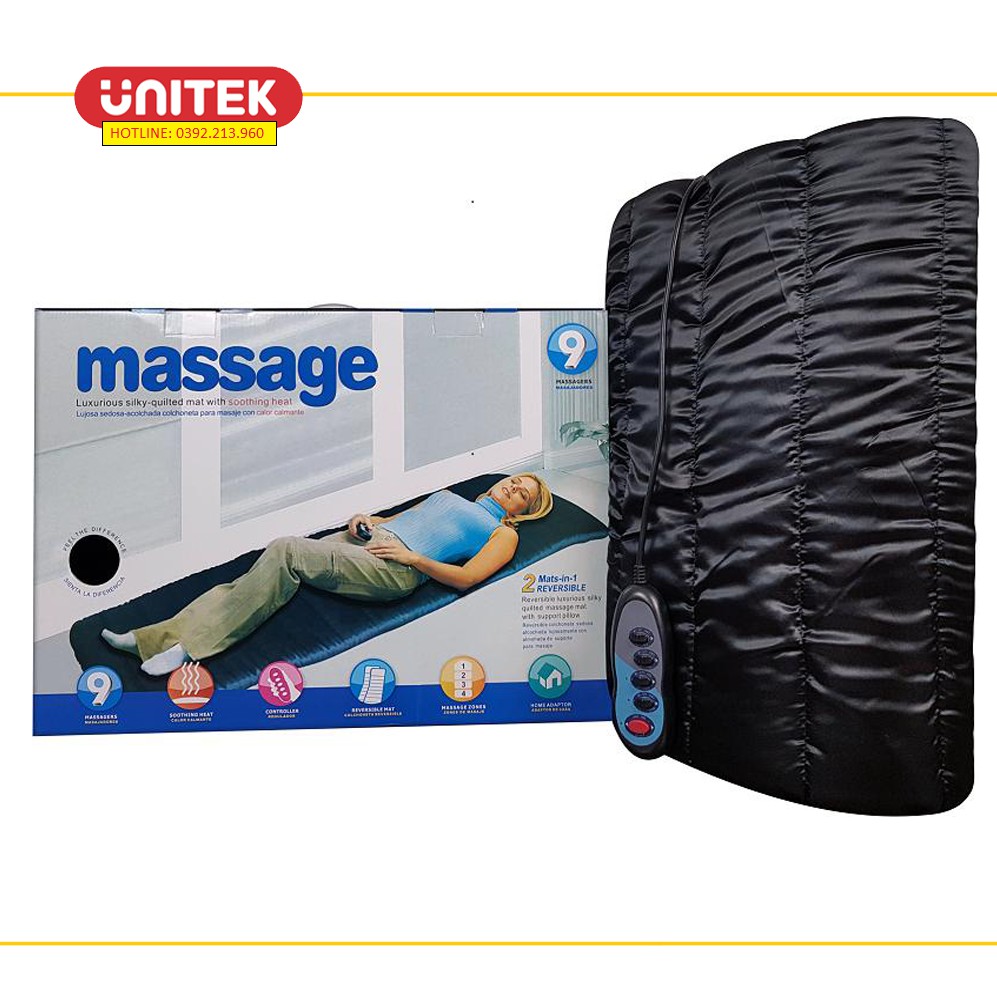 NỆM MASSAGE TOÀN THÂN LZ – 333 Có Hồng Ngoại Sử Dụng 9 Motor Rung Kết Hợp Với 10 Chương Trình Mssage Linh Hoạt Tác Động Vào Vùng Đau Nhức. Món Qùa Sức Khỏe Cho Người Thân Yêu, Ông-Bà, Bố-Mẹ. Bảo Hành 12 Tháng.