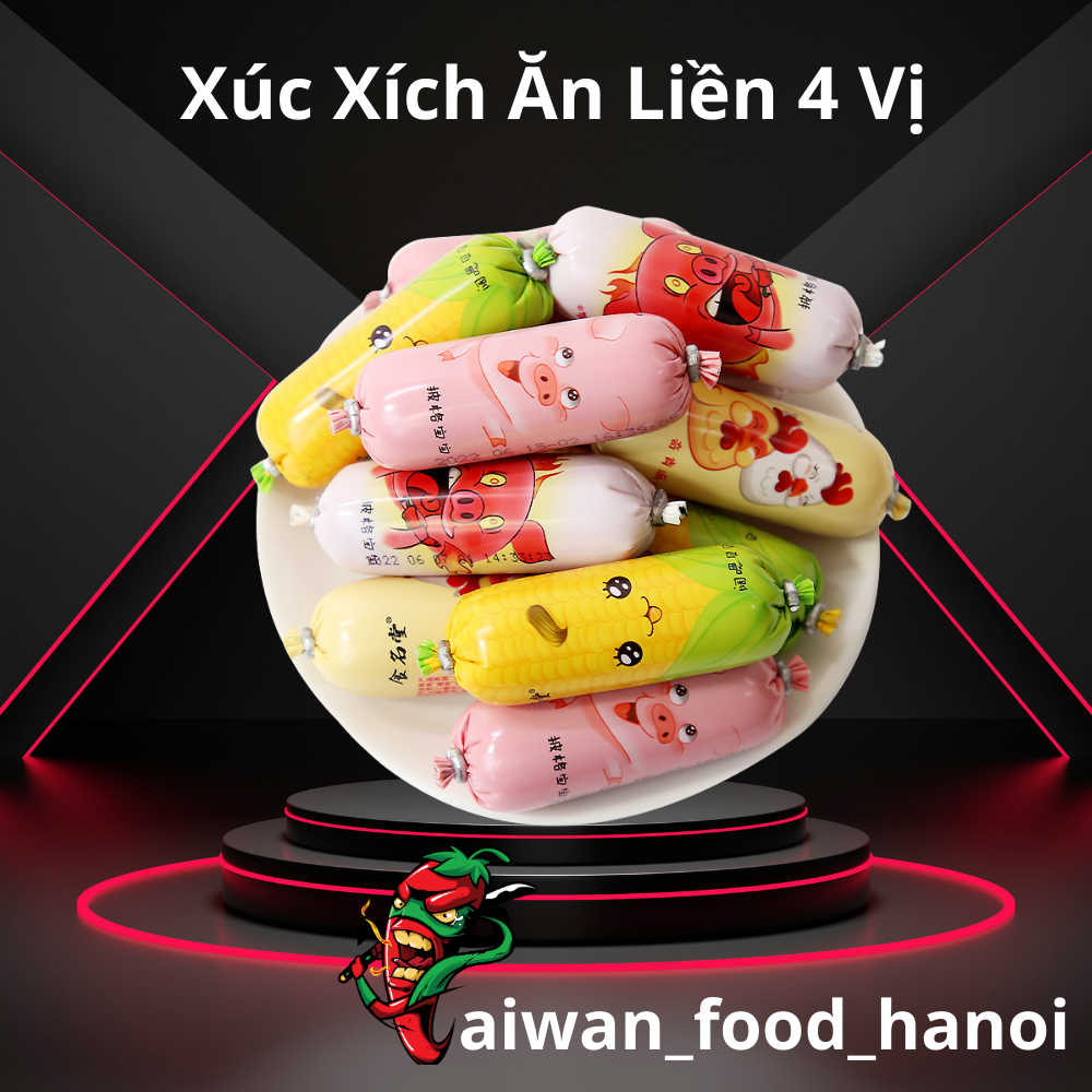 Xúc xích 4 vị ăn liền - xúc xích kute vị ngô - heo - heo cay - gà - xúc xích trung quốc - ngucoc_anvat