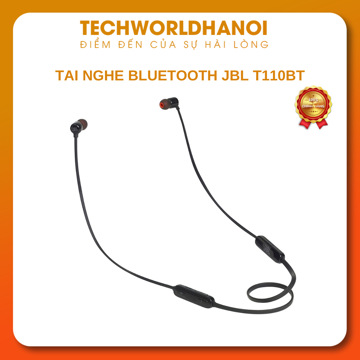 Tai Nghe Bluetooth Thể Thao JBL T110BT - Hàng Chính Hãng