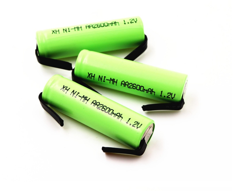 Pin sạc nhiều lần Lithium - Ion, kích cỡ AA dung lượng 2600mAh 1.2V có hàn kết nối niken sẵn 2 đầu viên Pin, mới 100% (1 viên) / XH NI MH AA2600mAh