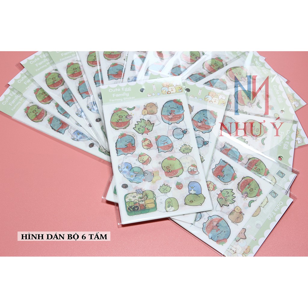 Sticker hình dán bộ 6 tấm