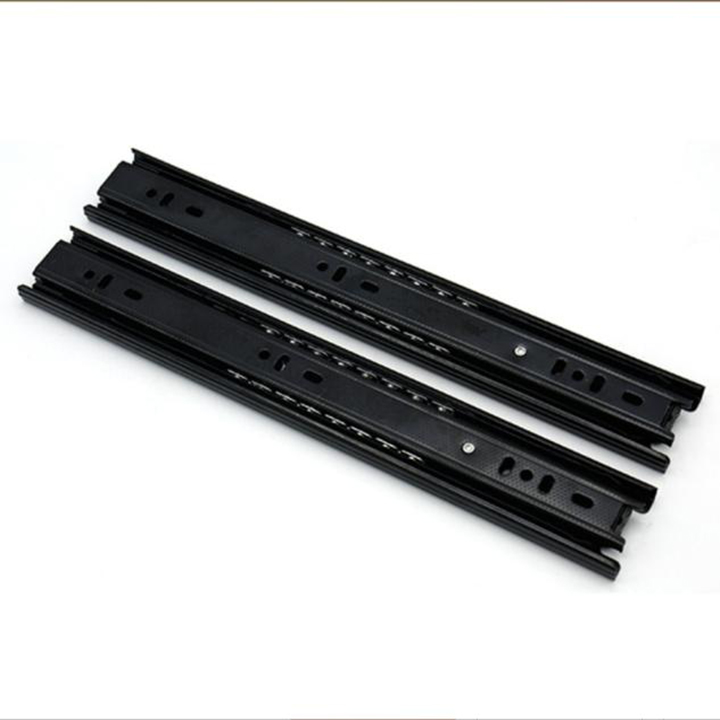 Bộ 2 Thanh ray trượt 3 tầng bảng 42mm ngăn kéo tủ cho thợ làm tủ, đóng tủ - Thép sơn tĩnh điện