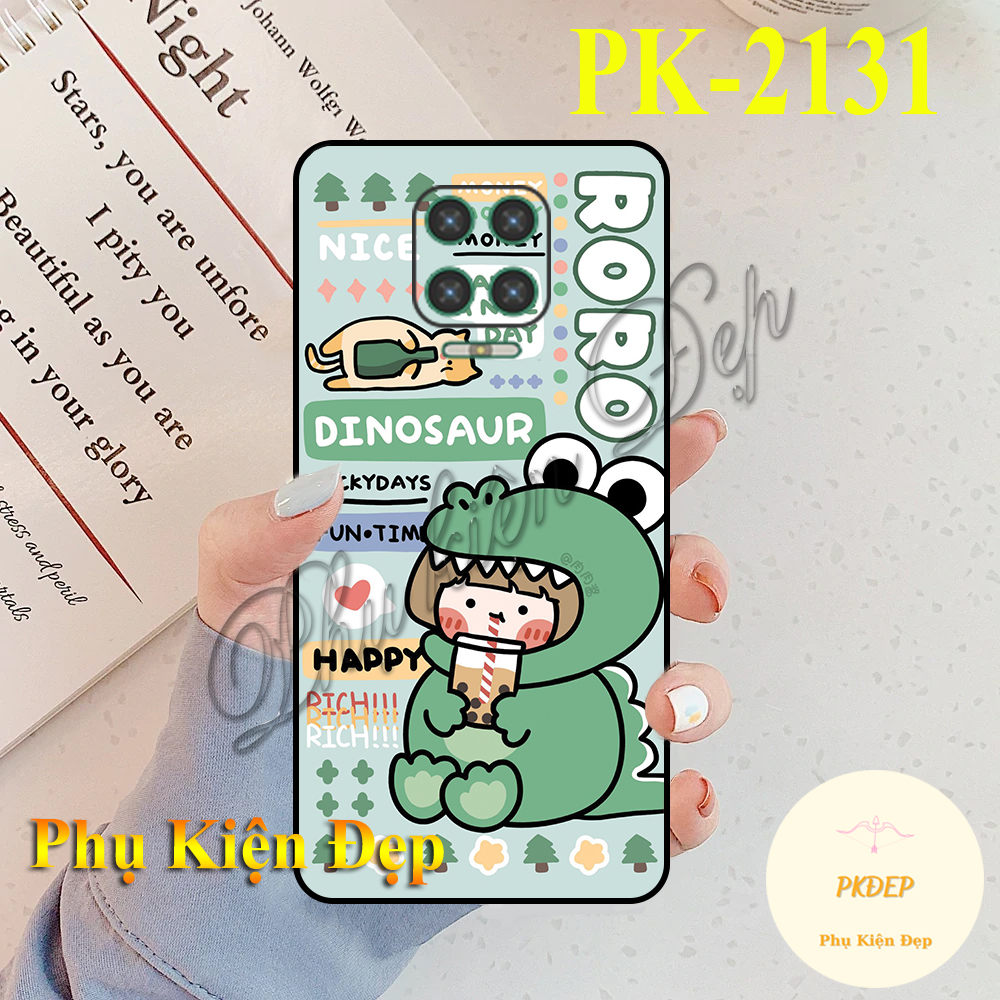 [HCM]Ốp lưng Vsmart Aris/ Vsmart Aris Pro - Ốp dẻo đen in hình Khủng long xanh cute