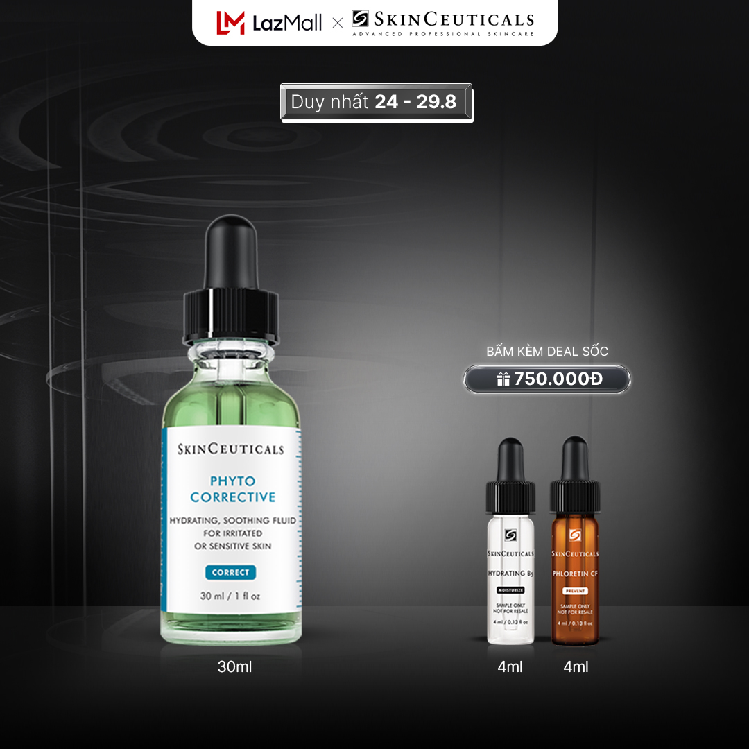 Tinh chất chuyên biệt chiết xuất từ thảo mộc Skinceuticals Phyto Corrective, giúp dưỡng ẩm, làm mềm và xoa dịu da 30ml