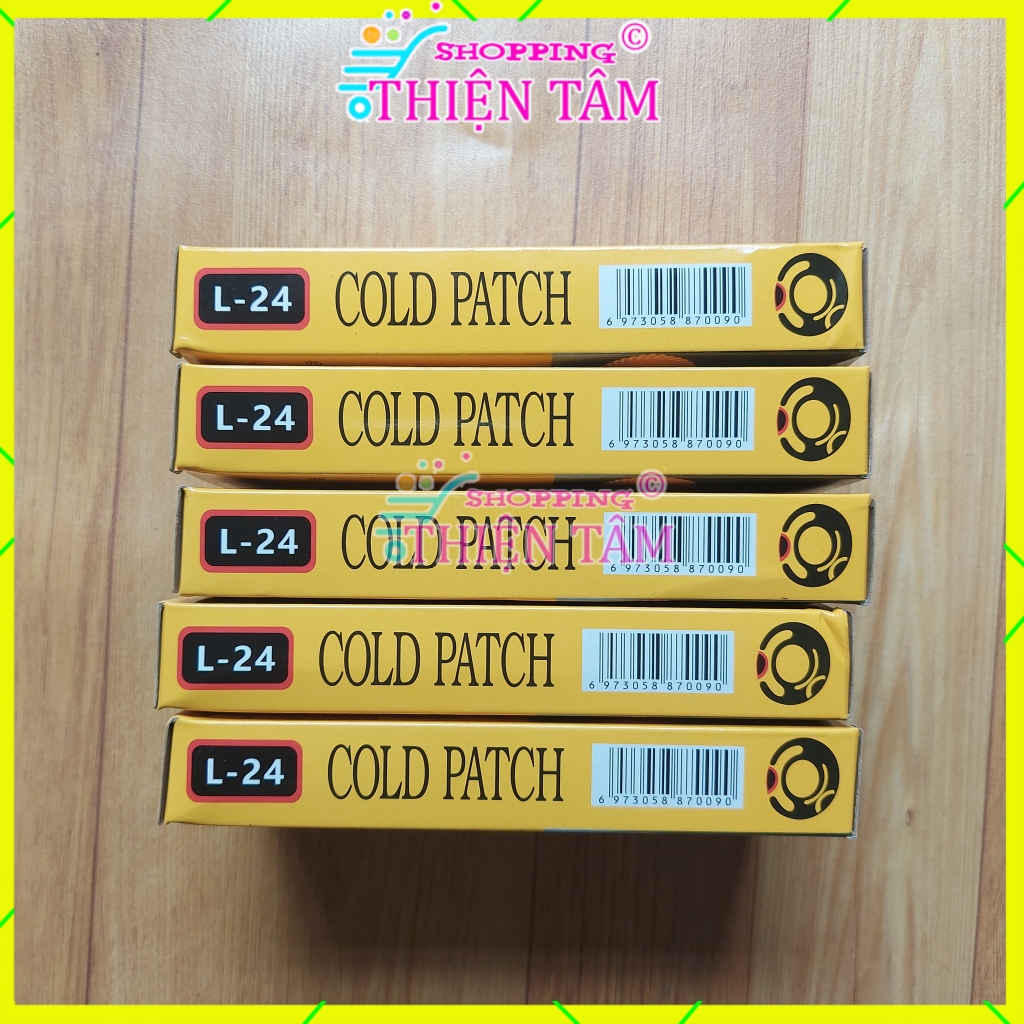 Combo 5 Hộp 24 Miếng Lớn 50mm + Tuýp Keo Vá Ruột Xe Máy Xe Đạp Hiệu Zhongshan MICHEL Chemical