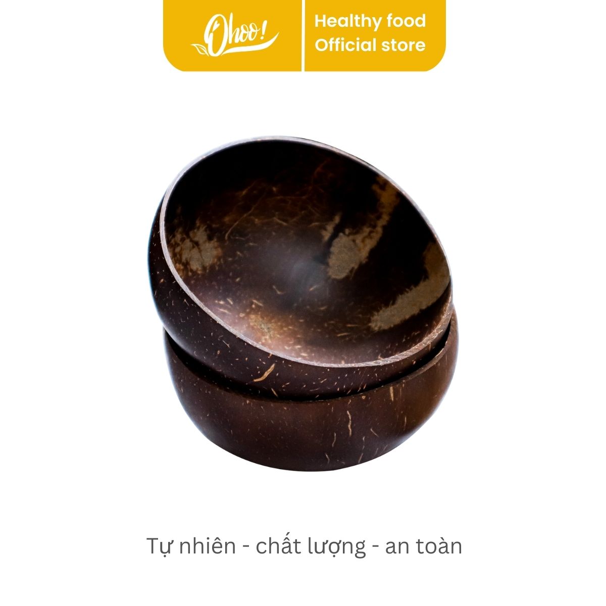 Bát chén gáo dừa dùng ăn ngũ cốc hoa quả granola Ohoo