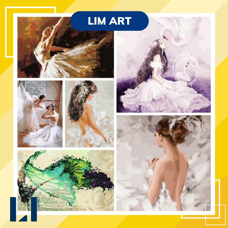 Tranh sơn dầu số hóa LIM Art – Tranh tô màu theo số cô gái ba lê