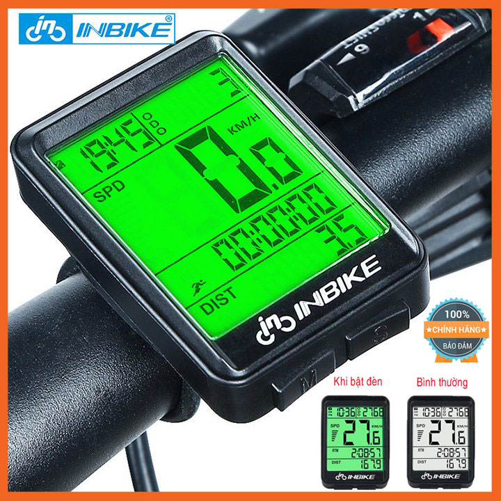 Đồng hồ đo tốc độ xe đạp không dây INBIKE kỹ thuật số chống nước, máy đo quãng đường xe đạp có đèn nền