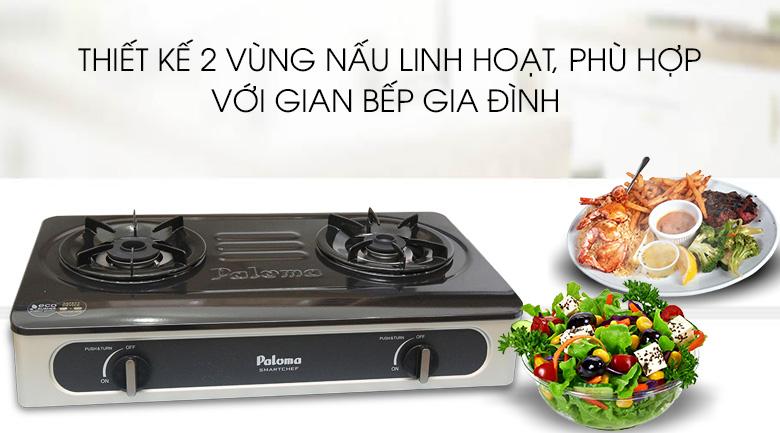 Bếp gas đôi Paloma PA-V72EB tặng kèm dây van Namilux cao cấp