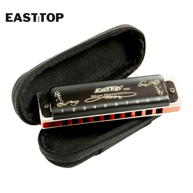 T008k 10 Lỗ Harmonica ss Reedplates phosphor Đồng lau sậy Diatonic Blues Harp Paddy, thấp F, hình dạng, tự nhiên nhỏ, chìa khóa chung