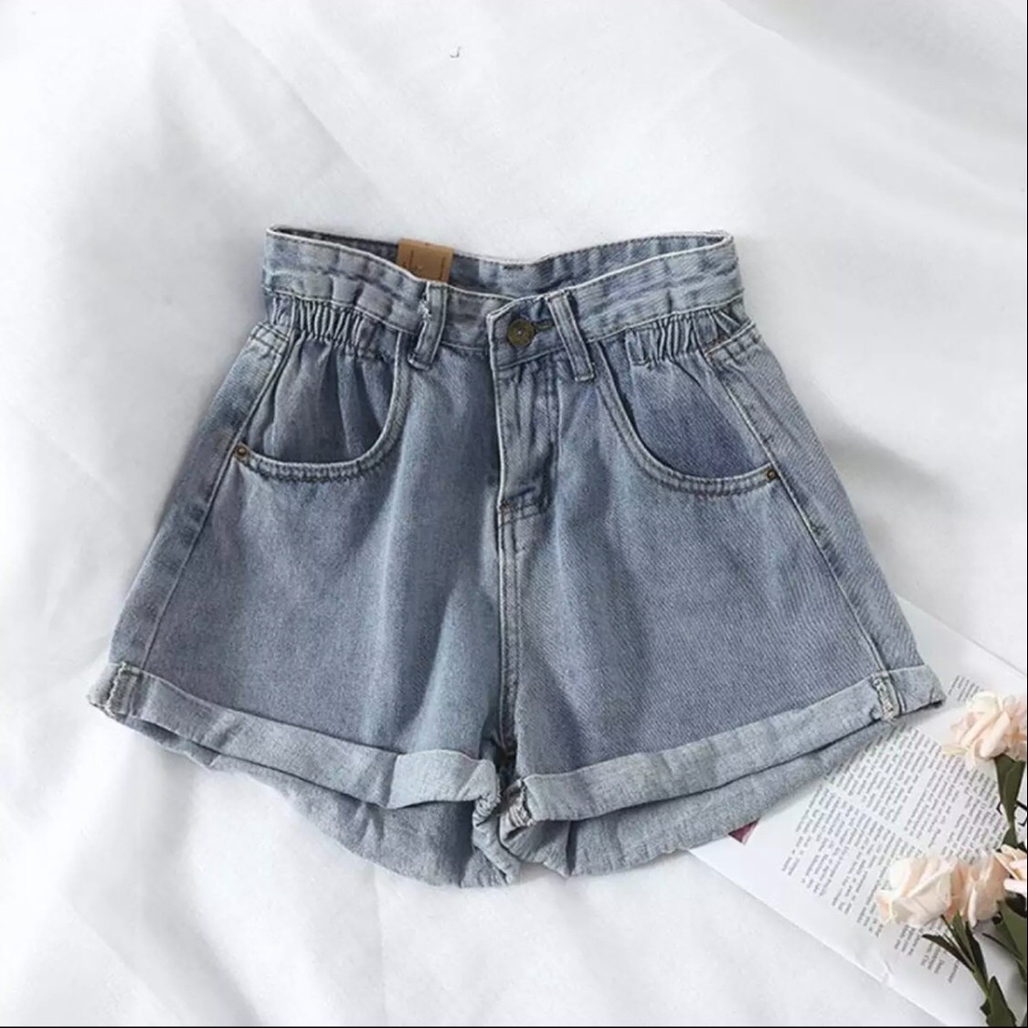 [HCM](kèm hình thật) quần đùi jean nữ lưng cao giá rẻ quần short jean nữ cạp cao lưng chun tôn dáng thời trang 1933 Store m5006