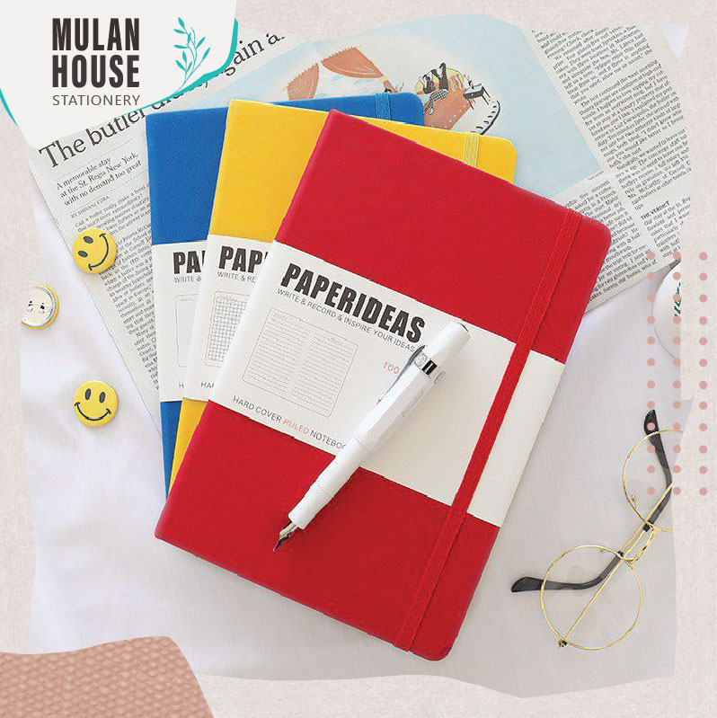 Sổ tay paperideas a5 bìa da 9 màu giấy dot