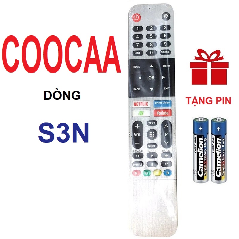 [HCM]Remote điều khiển tivi COOCAA smart dòng S3N (Bạc - Tặng pin - Android tv)