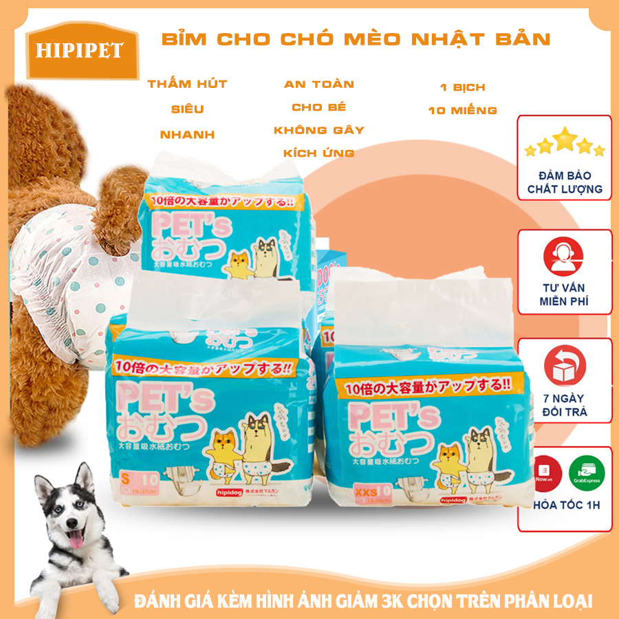 Tã cho chó mèo HIPIDOG công nghệ nhật size XXS (1-2kg) thấm hút vượt trội-không gây kích ứng (Size khác chát với shop)