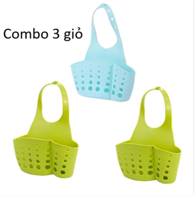 [HCM]Bộ 3 Giỏ treo bồn rửa chén - giỏ treo bồn rửa bát ( nhiều màu)