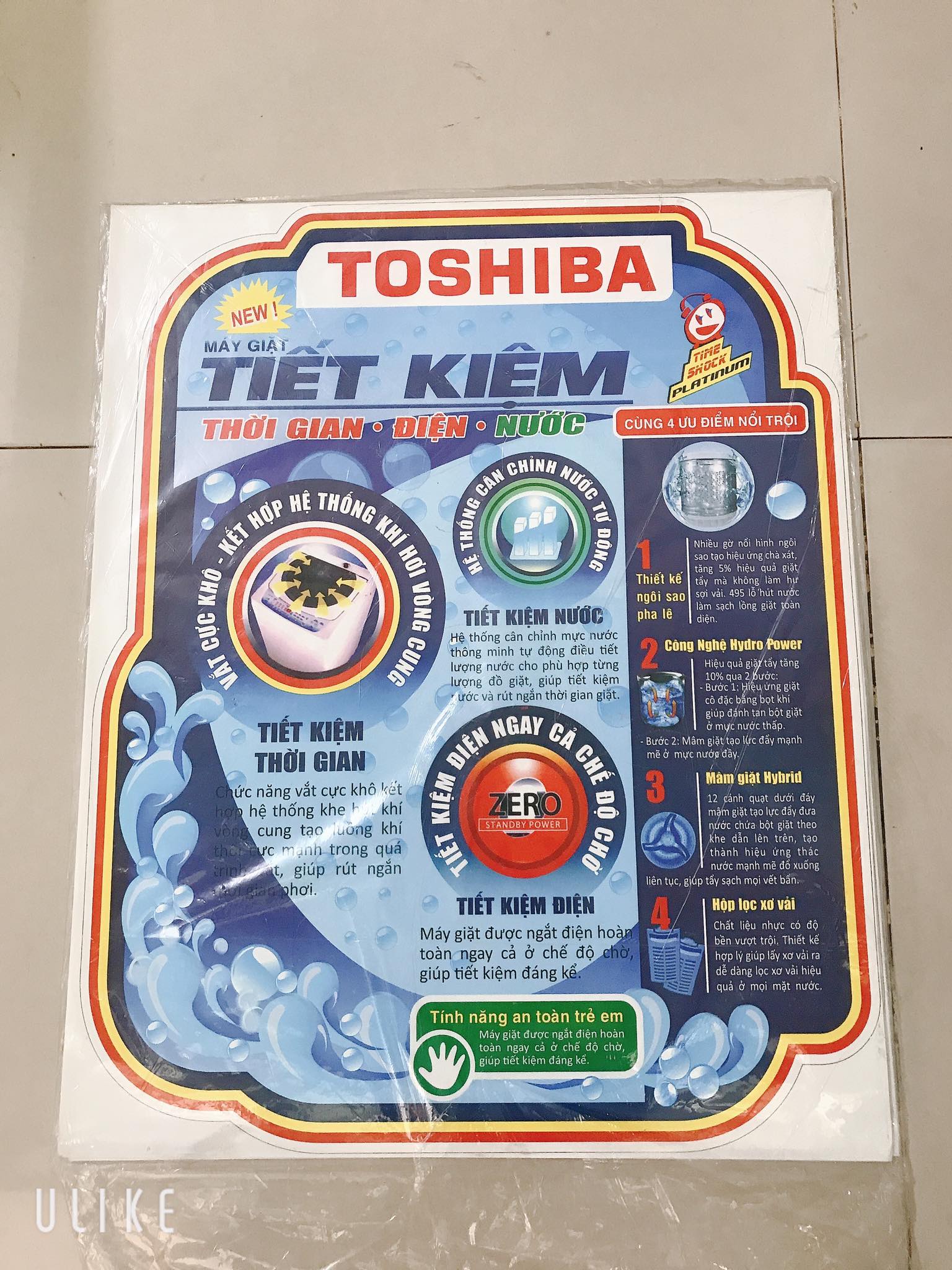 Miếng dán/tem dán máy giặt toshiba