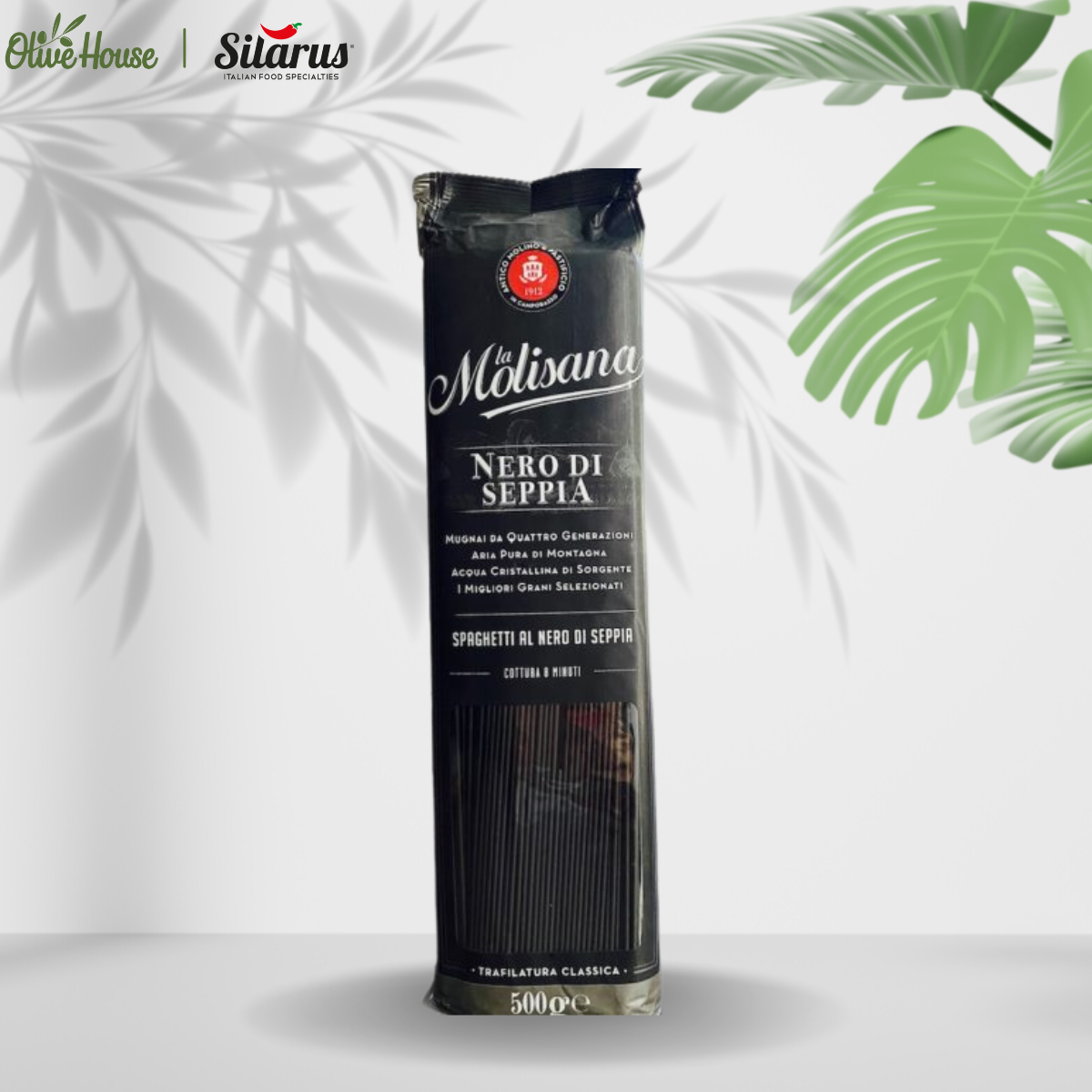 Mì ý đen spaghetti al nero di seppia la molisana 500g