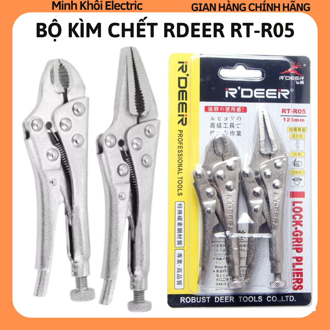 Kìm bấm chết rdeer rt- r05,bộ 2 kìm chết rdeer rt-r05,kìm chết hàm mini rdeer,kềm bấm chết,kềm chết hàm rt-r05,kìm chết