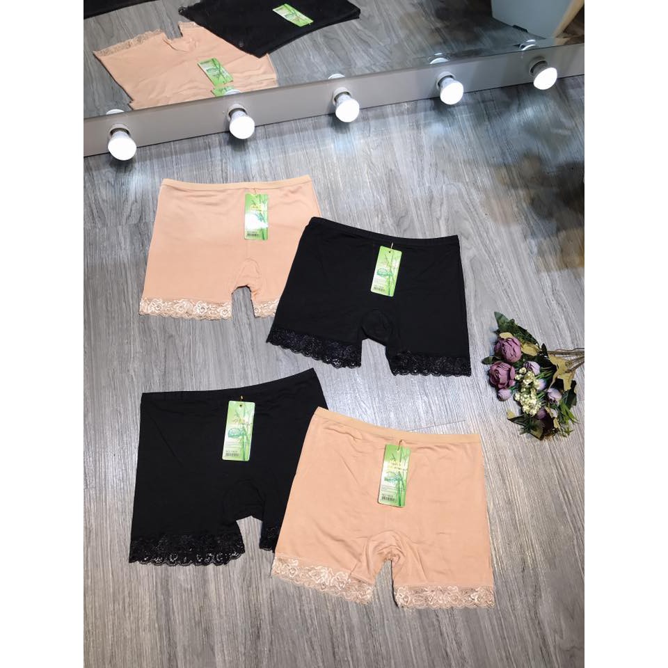 Quần mặc trong váy, quần đùi mặc váy phối ren cotton co dãn