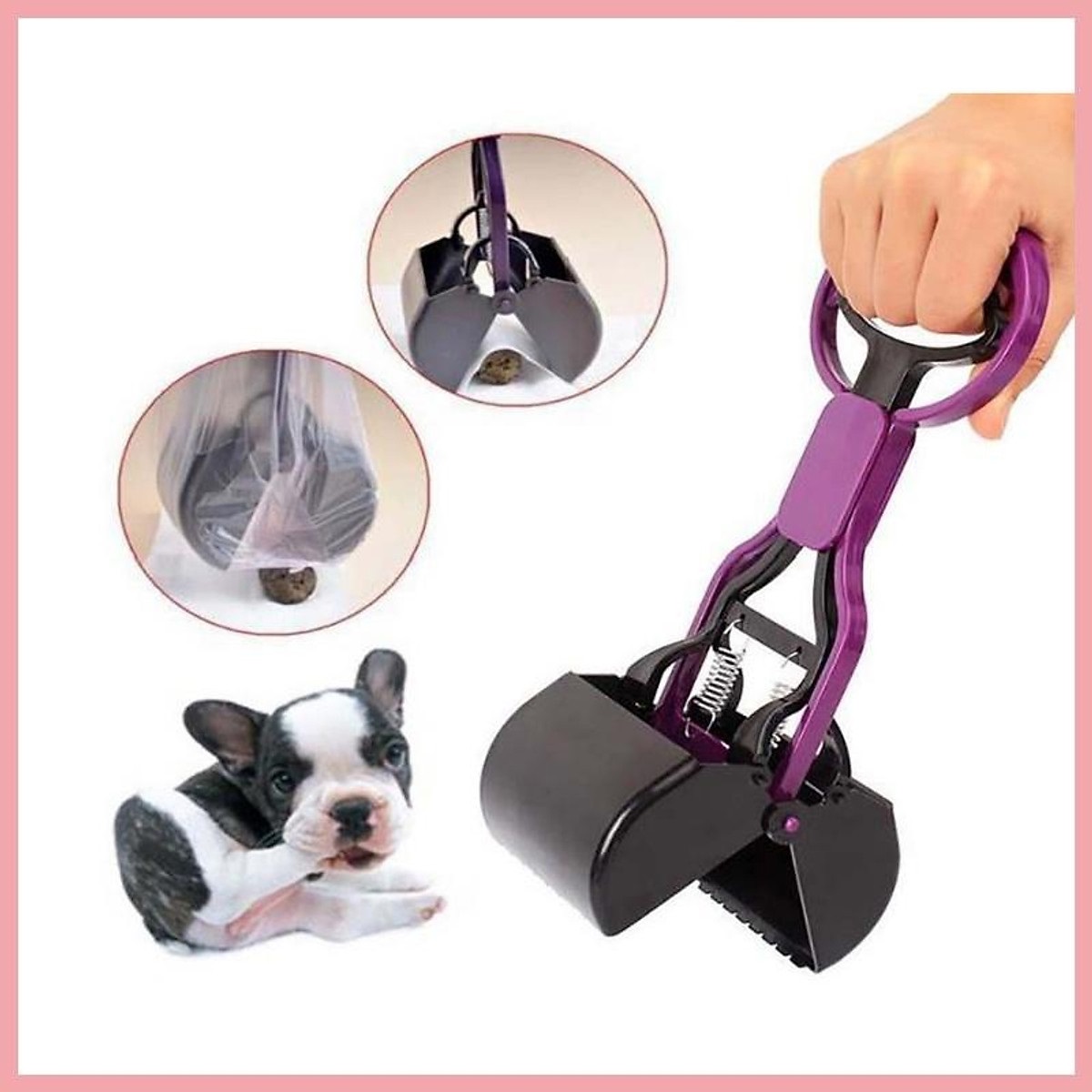 Hanpet - Dụng cụ hót phân chó - tặng kèm 10 túi nilon hốt phân, gắp kít chó sạch sẽ