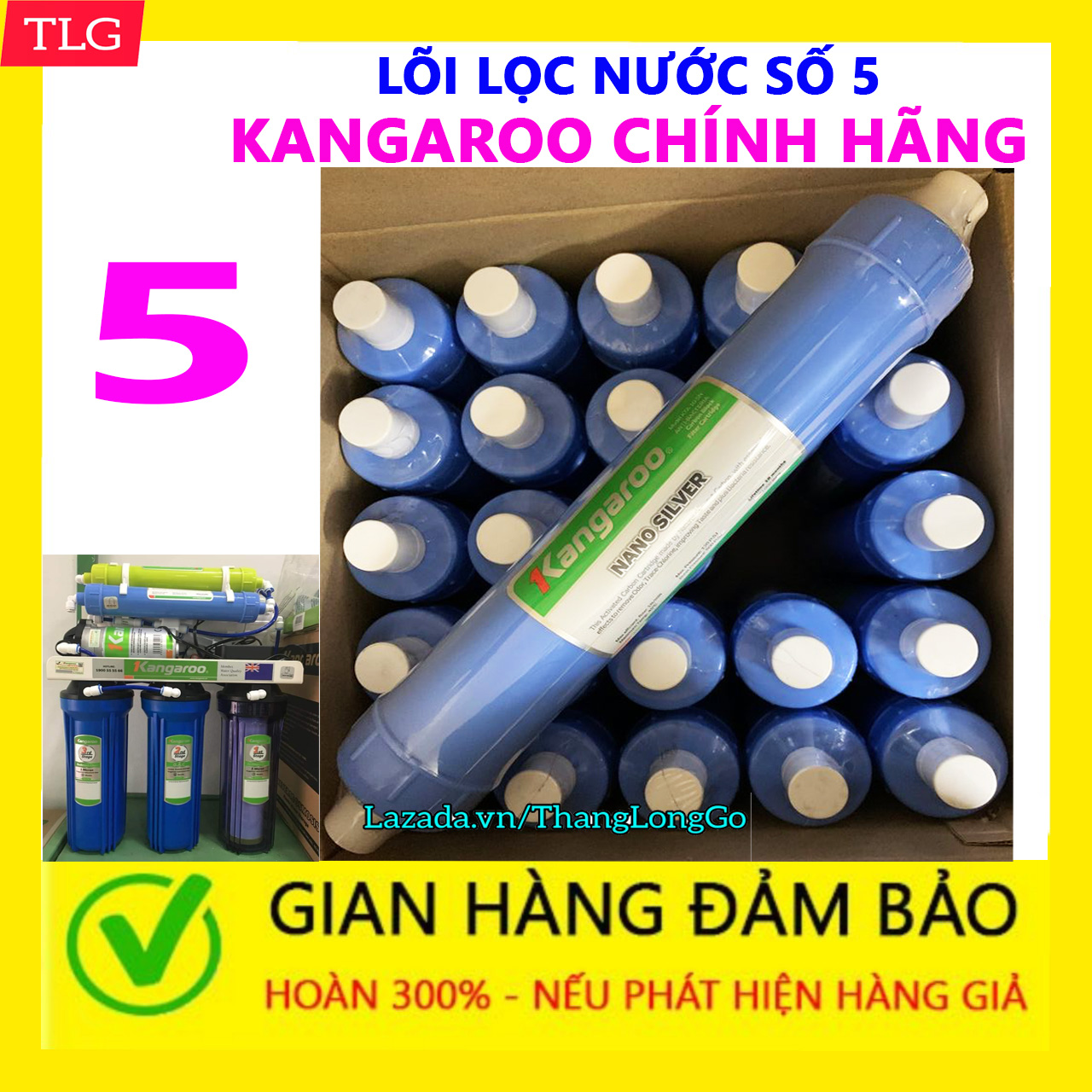 LÕI LỌC NƯỚC KANGAROO SỐ 5 - NANO SILVER  NEW 2O2O SỬ DỤNG CÚT ĐẤU NHANH