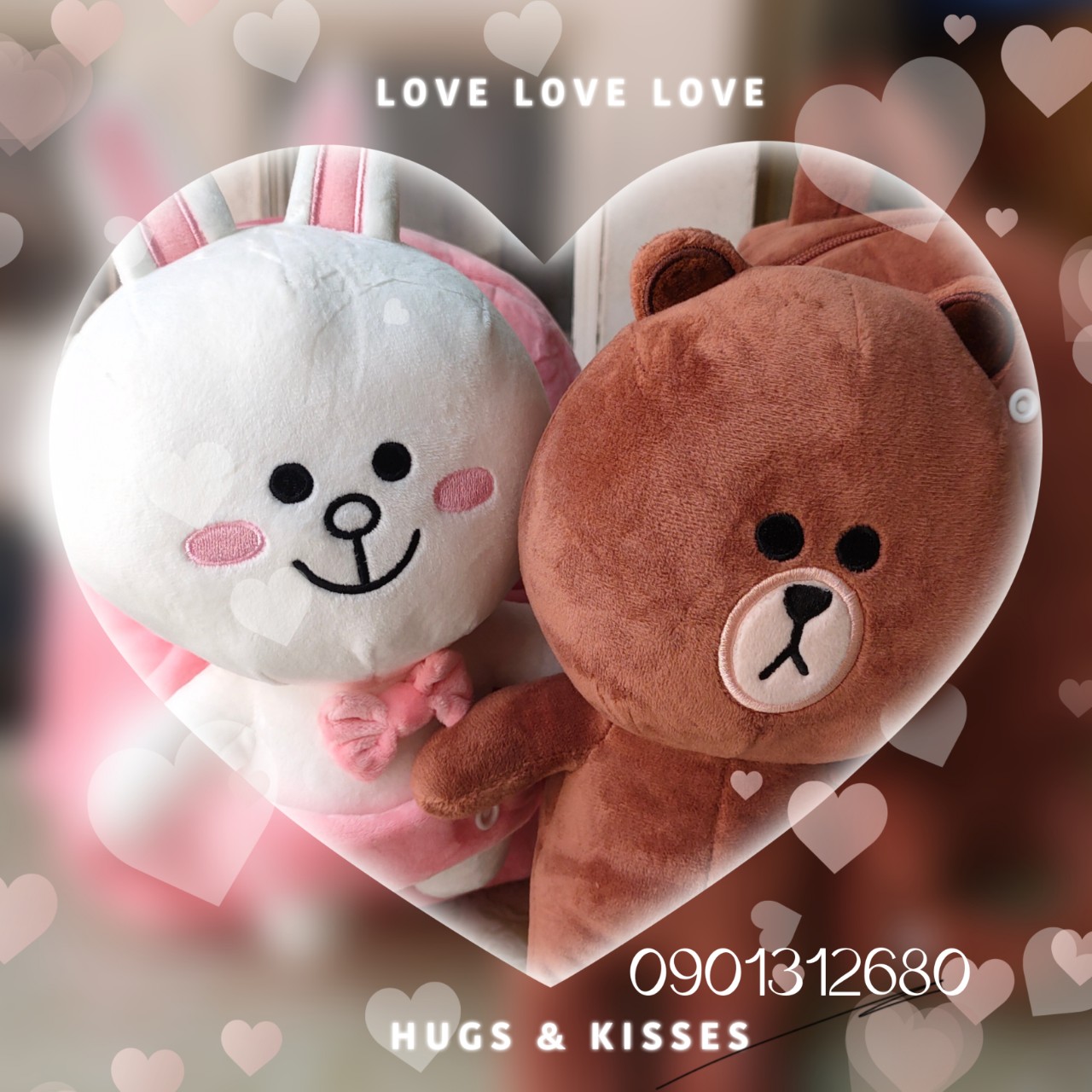 [HCM]Balo thú bông hoạt hình LINE tháo rời được cho bé