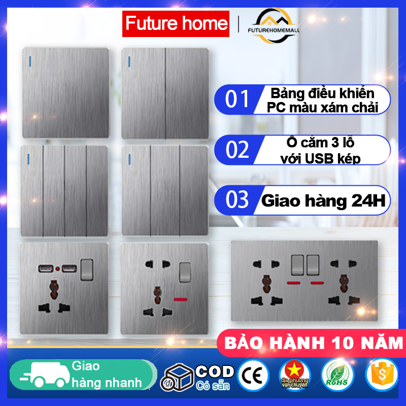 Fhm ổ cắm điện âm tường,công tắc âm tường 220v công tắc đèn 1/2/3/4 công tắc 2 chiều 3 lỗ ổ cắm công tắc 2usb ổ cắm điện nhiều lỗ cắm