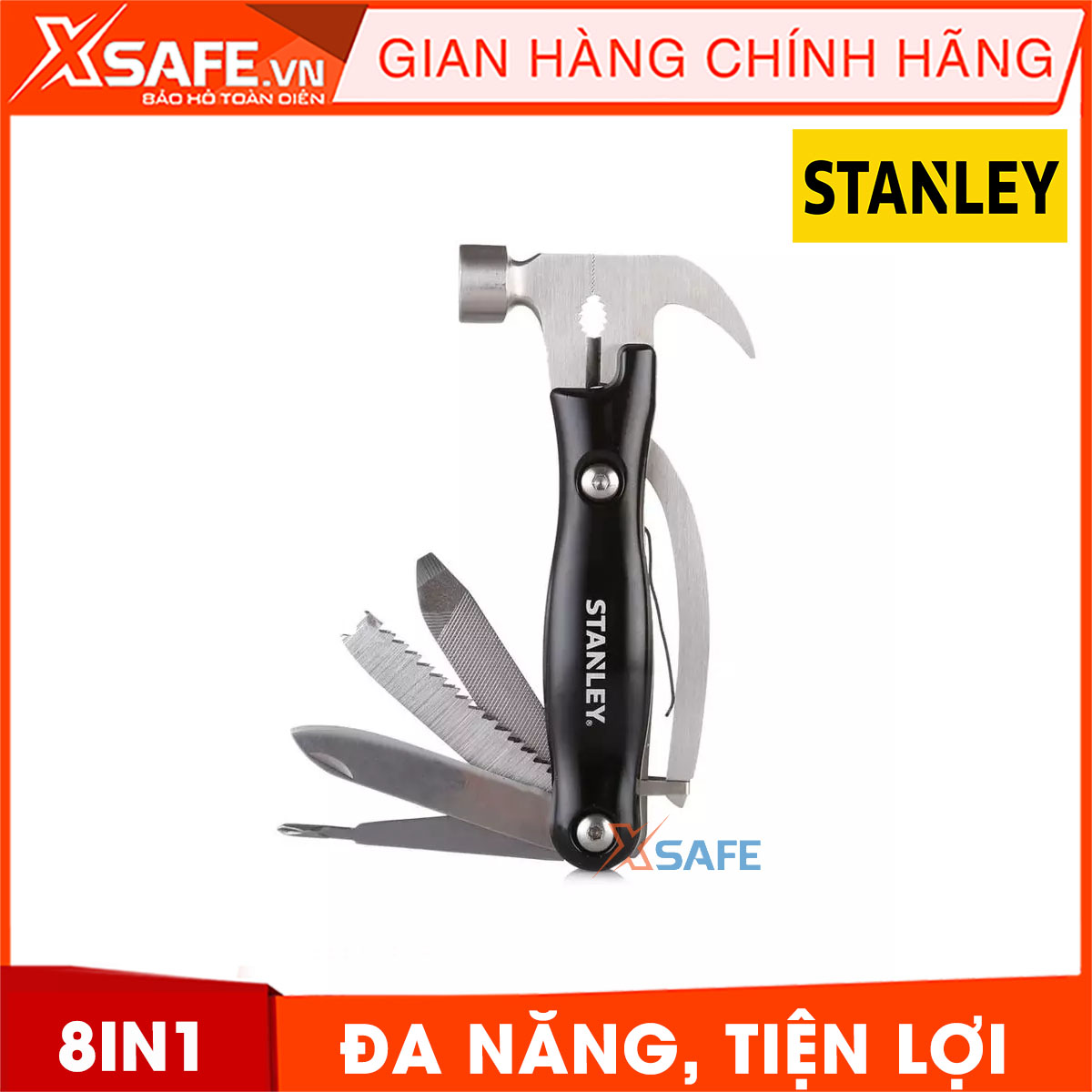 Búa đa năng stanley stht70638l-8-23 8 in 1 nhỏ gọn, tinh tế được xử lí bằng cách mài, búa kim loại thép không gỉ