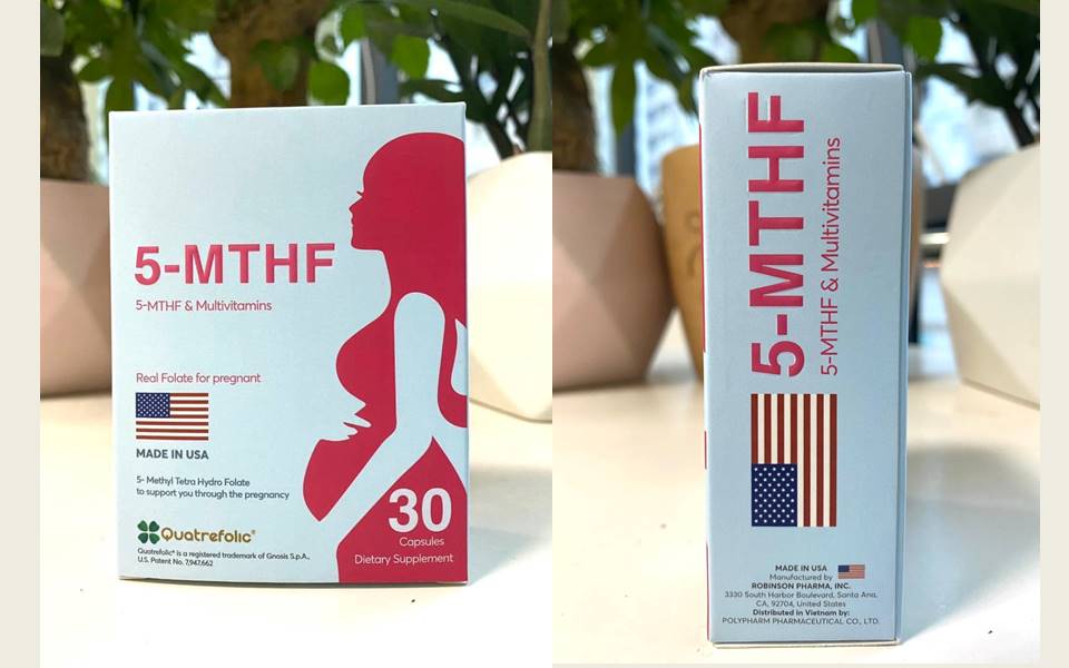 5 - MTHF 30 viên, bổ sung acid folic 5mthf, ngừa dị tật thai nhi, tăng thụ thai, giảm nguy cơ sảy thai, hỗ trợ sinh sản